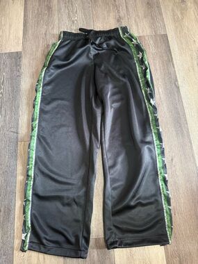 BDG Black Track Pants with Green star detailing
